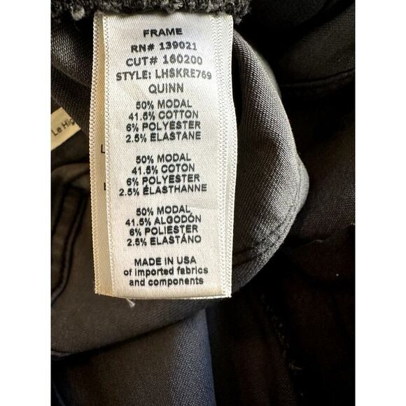 FRAME DENIM Women's Le High Skinny Frayed Hem Cropped Jeans Black Size 28 - Picture 10 of 12